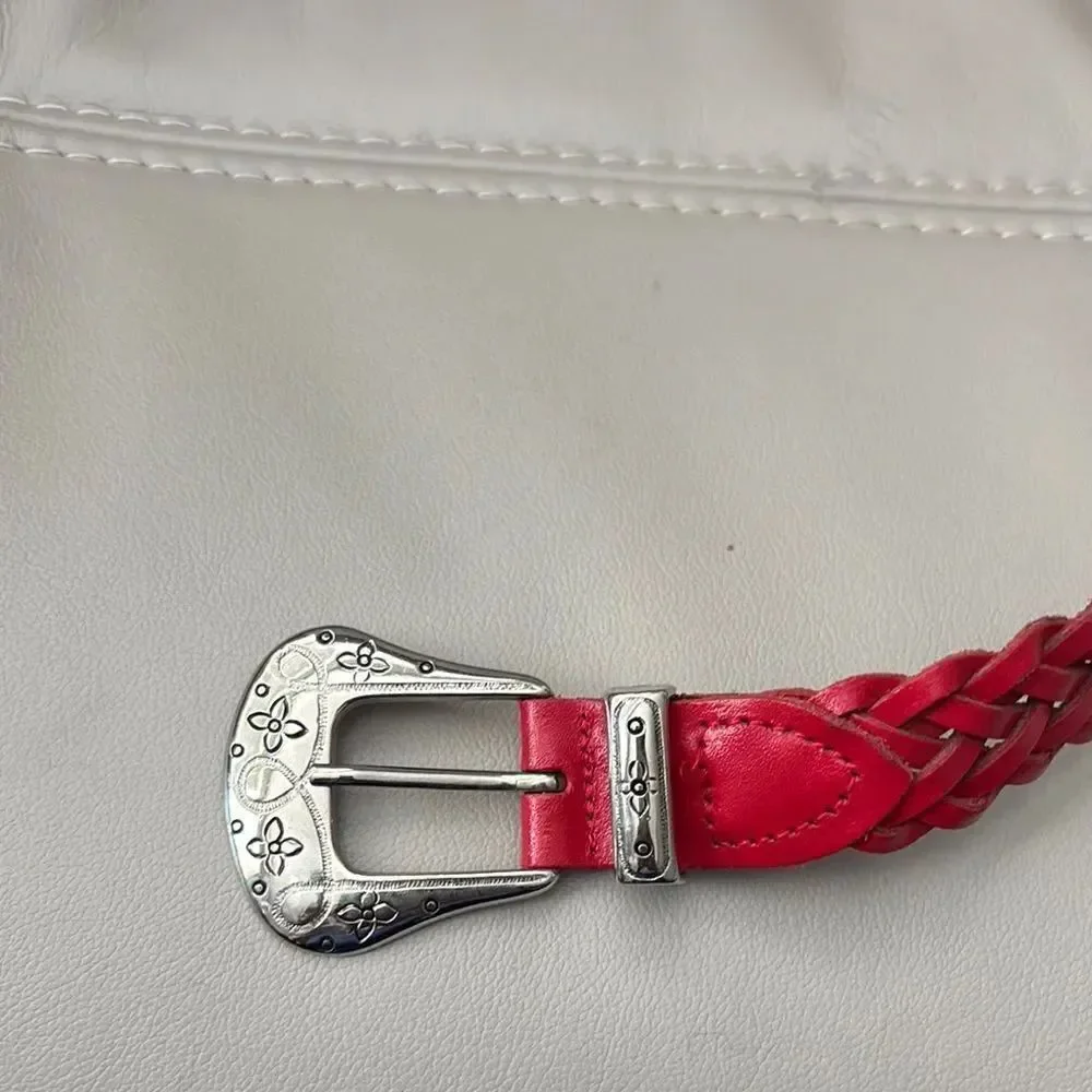 Ribco Braided Leather Belt with Silver Buckle
